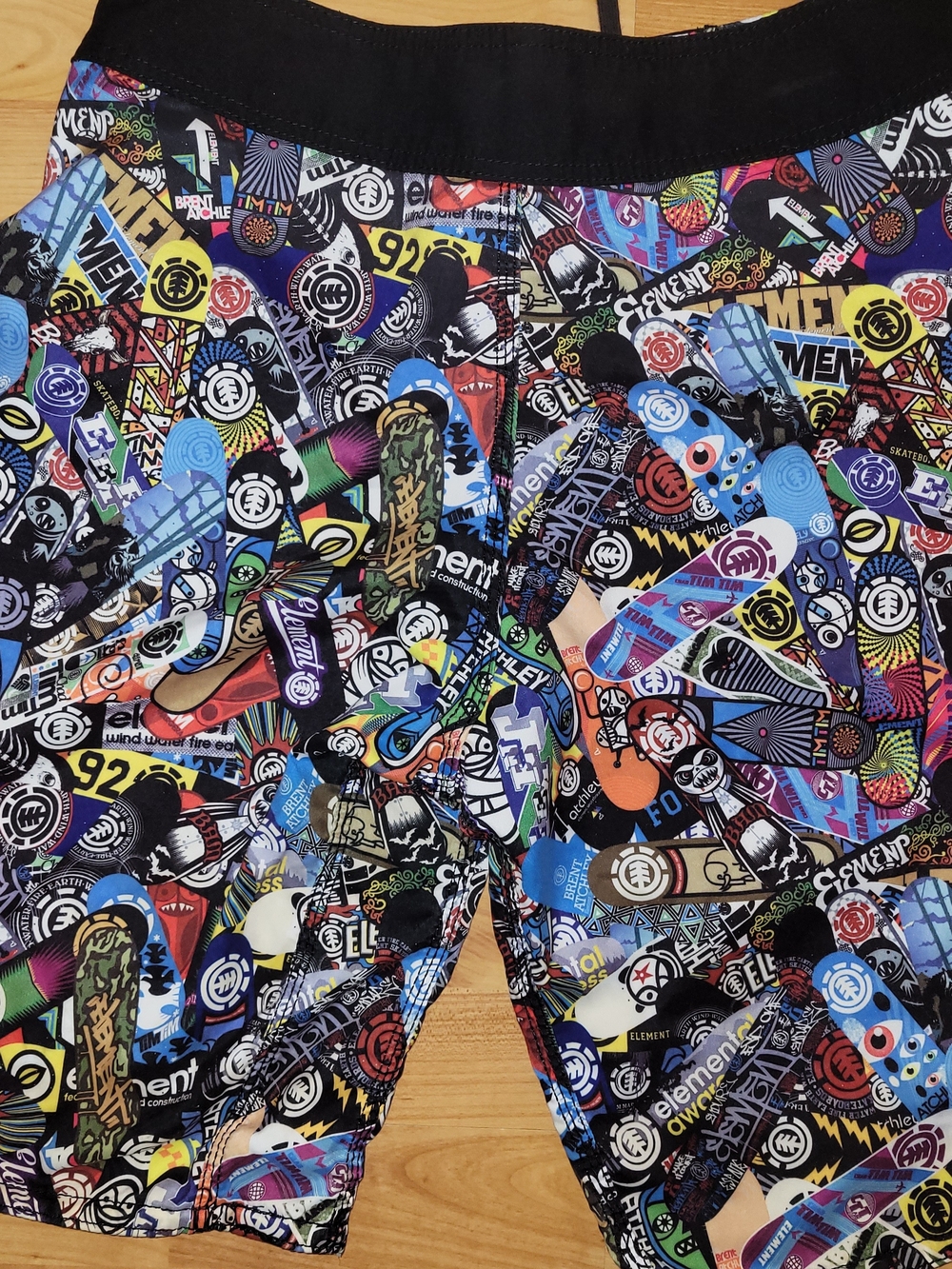 VTG Y2K Element AOP Skateboard Graphic Board Surf Skater Shorts Size 32 / Medium